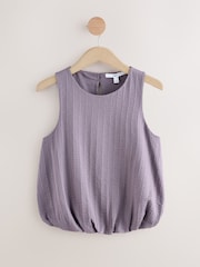 Lilac Purple Sleeveless Bubble Hem Top - Image 6 of 8