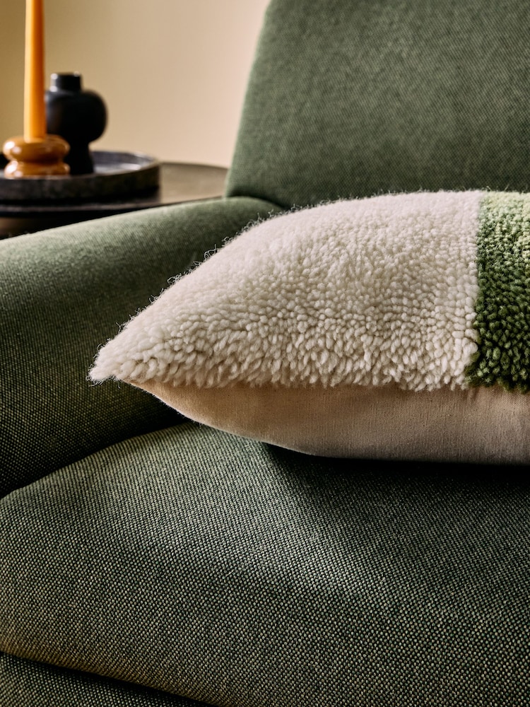MADE.COM Green Lori Tufted Berber Cushion - Image 2 of 4 MADE.COM Green Lori Tufted Berber Cushion - Image 2 of 4