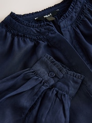 Navy Long Sleeve Button Through Embroidery Blouse - Image 7 of 7