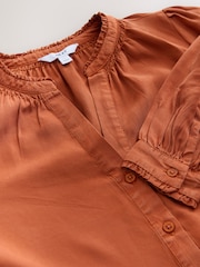 Rust Brown Long Sleeve Button Through Blouse - Image 8 of 8