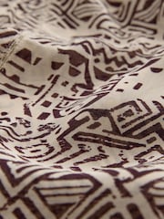Brown/Cream Aztec Print - Print Long Sleeve Pintuck Ruffle Sleeve Blouse - Image 2 of 3