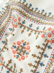 Creme - Long Sleeve Embroidered Cotton Lightweight Jacket - Bild 12 von 12