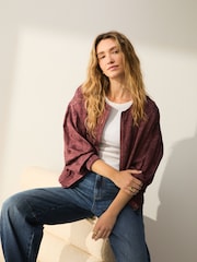Dark Rose Long Sleeve Floral Print Jacquard Lightweight Bomber Jacket - Image 1 of 8