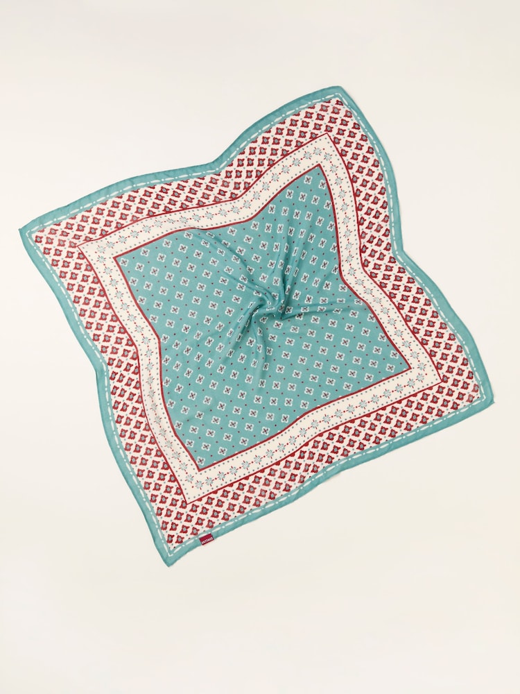 FatFace Blue Geometric Hair Scarf - Image 2 of 2