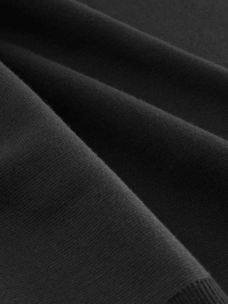 Preto - Slim Fit Quarter Zip Neck Jumper - Imagem 2 de 4