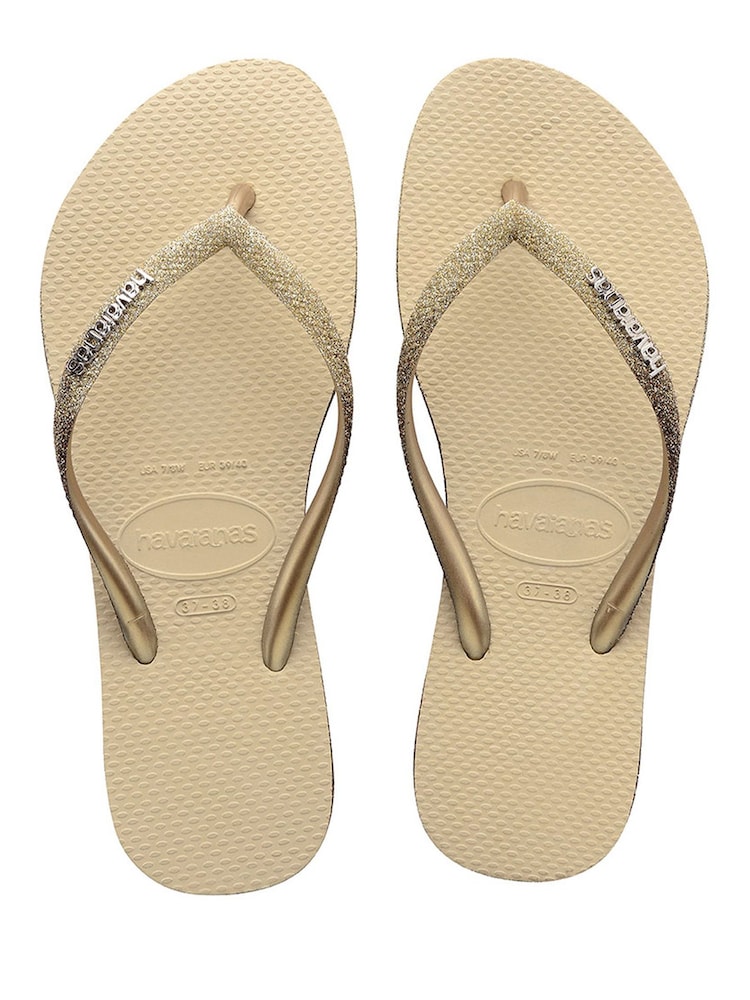 Havaianas Gold Slim Sparkle Sandals - Image 1 of 10