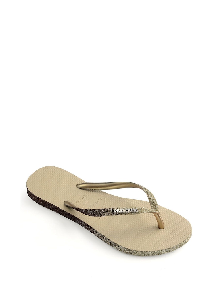 Havaianas Gold Slim Sparkle Sandals - Image 2 of 10