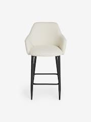 MADE.COM White Boucle and Black Legs Lule Bar Stool in Velvet - Image 5 of 5