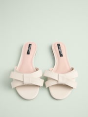 Bone Leather Tabitha Simmons x Next Mae Open Toe Bow Mule Sandals - Image 4 of 5