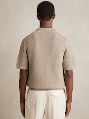 Reiss Stone Comet Textured-Knit Zip-Through Shirt - Image 5 of 6