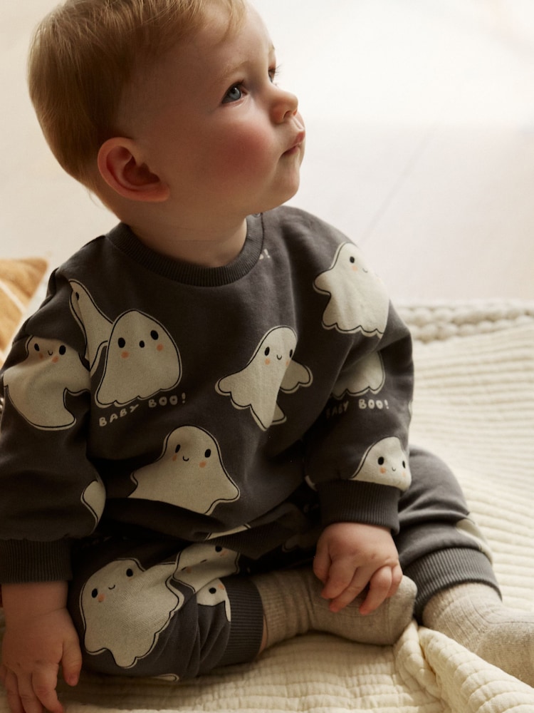 Mono Ghost - Baby Halloween Sweat Top and Joggers Set (0mths-3yrs) - Bild 1 von 4