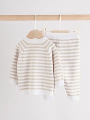 Neutral gestreift - Knitted Top and Leggings Baby Set (0mths-2yrs) - Bild 2 von 14