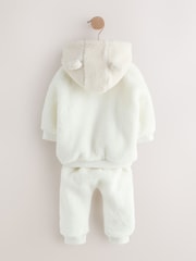 Cream Borg Hooded Sweat and Jogger Baby Set (0mths-2yrs) - Image 2 of 6