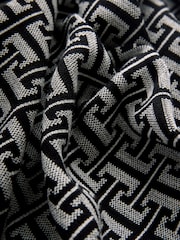 Black/Grey Regular Fit Pattern Crew Neck Jumper - Image 7 of 7