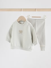 دب رمادي - Sweat Hoodie and Leggings Baby Set (0mths-2yrs) - صورة 1 من 11