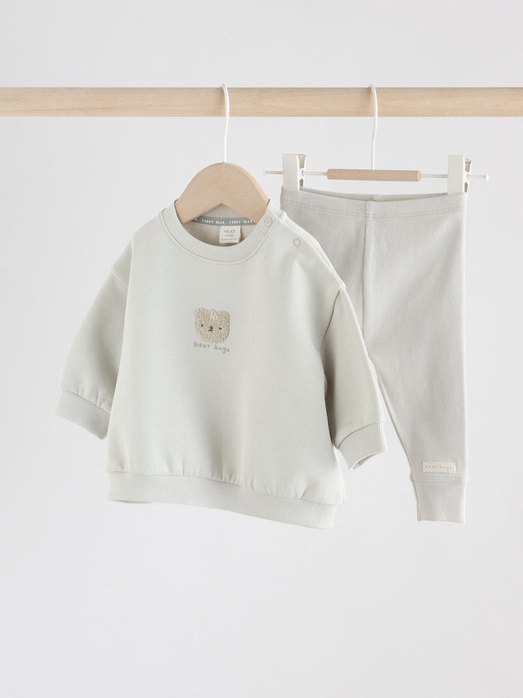 دب رمادي - Sweat Hoodie and Leggings Baby Set (0mths-2yrs) - صورة 1 من 11