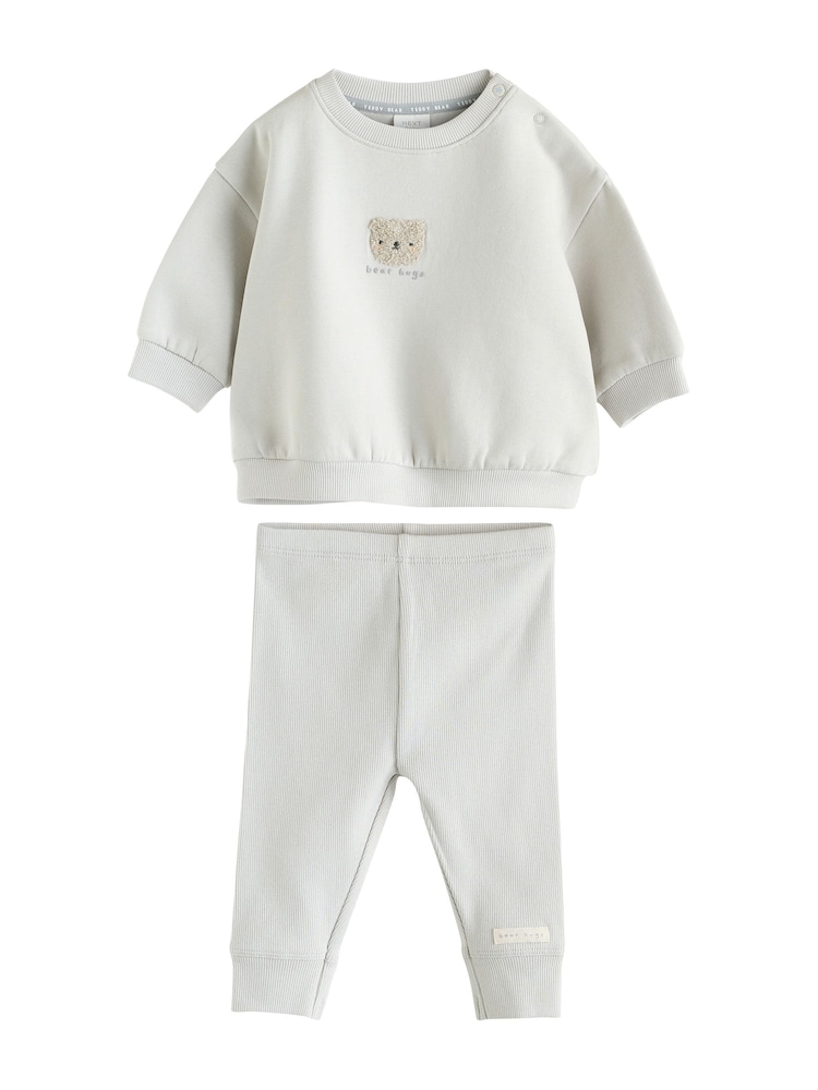 دب رمادي - Sweat Hoodie and Leggings Baby Set (0mths-2yrs) - صورة 2 من 11