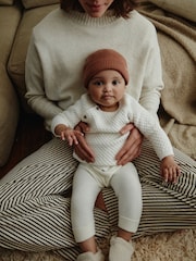White Baby 100% Cotton Knitted Jumper and Trousers Set (0-18mths) - Image 2 of 12