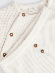 White Baby 100% Cotton Knitted Jumper and Trousers Set (0-18mths) - Image 8 of 12