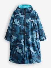 Синий - Халат для переодевания с длинными рукавами для взрослых dryrobe Advance - Изображение 11 из 13