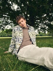 Mushroom Regular Fit Premium Ribbed Crew Neck Jumper - Image 5 of 9