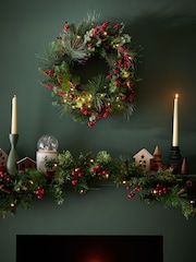 Red/Green Pre Lit Christmas Garland - Image 4 of 7