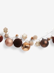Copper Bauble Pre Lit Christmas Garland - Image 4 of 6
