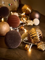 Copper Bauble Pre Lit Christmas Garland - Image 5 of 6