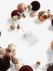 Copper Bauble Pre Lit Christmas Garland - Image 6 of 6
