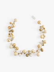 Gold Bauble Pre Lit Christmas Garland - Image 2 of 4