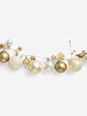 Gold Bauble Pre Lit Christmas Garland - Image 3 of 4