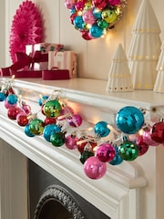 Bright Lit Bauble Christmas Garland - Image 1 of 4