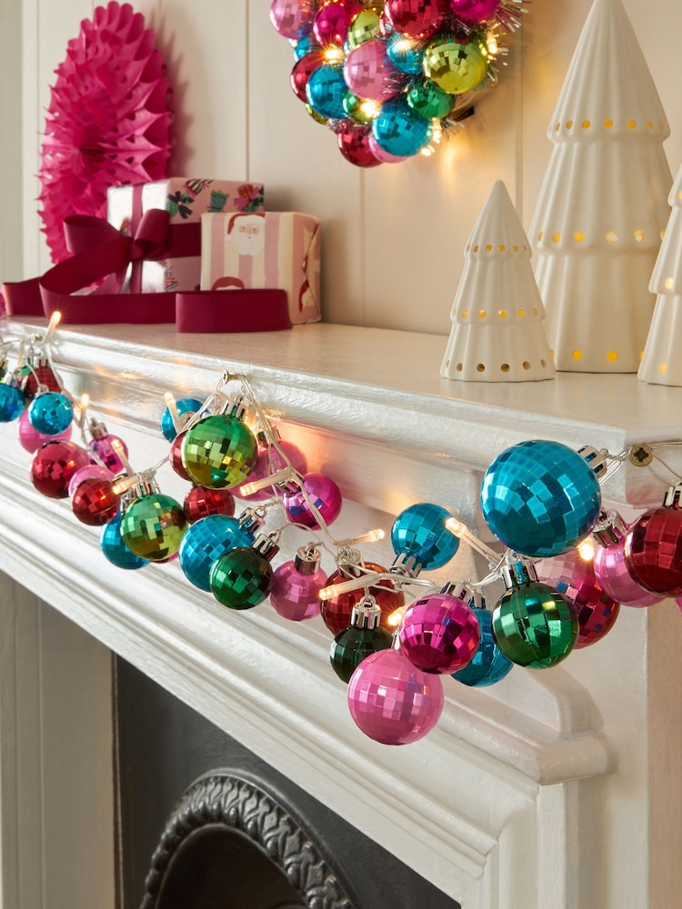 Bright Lit Bauble Christmas Garland - Image 1 of 4 Bright Lit Bauble Christmas Garland - Image 1 of 4
