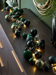 Green Lit Bauble Christmas Garland - Image 1 of 7
