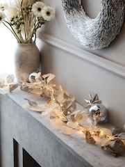 Champagne Gold Lit Leaf Christmas Garland - Image 1 of 4
