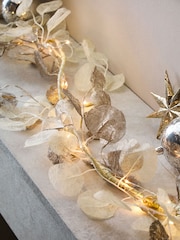 Champagne Gold Lit Leaf Christmas Garland - Image 4 of 4