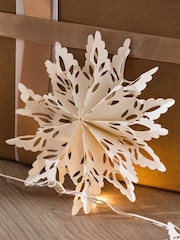 White Lit Paper Snowflake Christmas Garland - Image 4 of 4