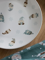Teal Blue Christmas Gonk Set of 4 Dinner Plates - Image 3 of 4