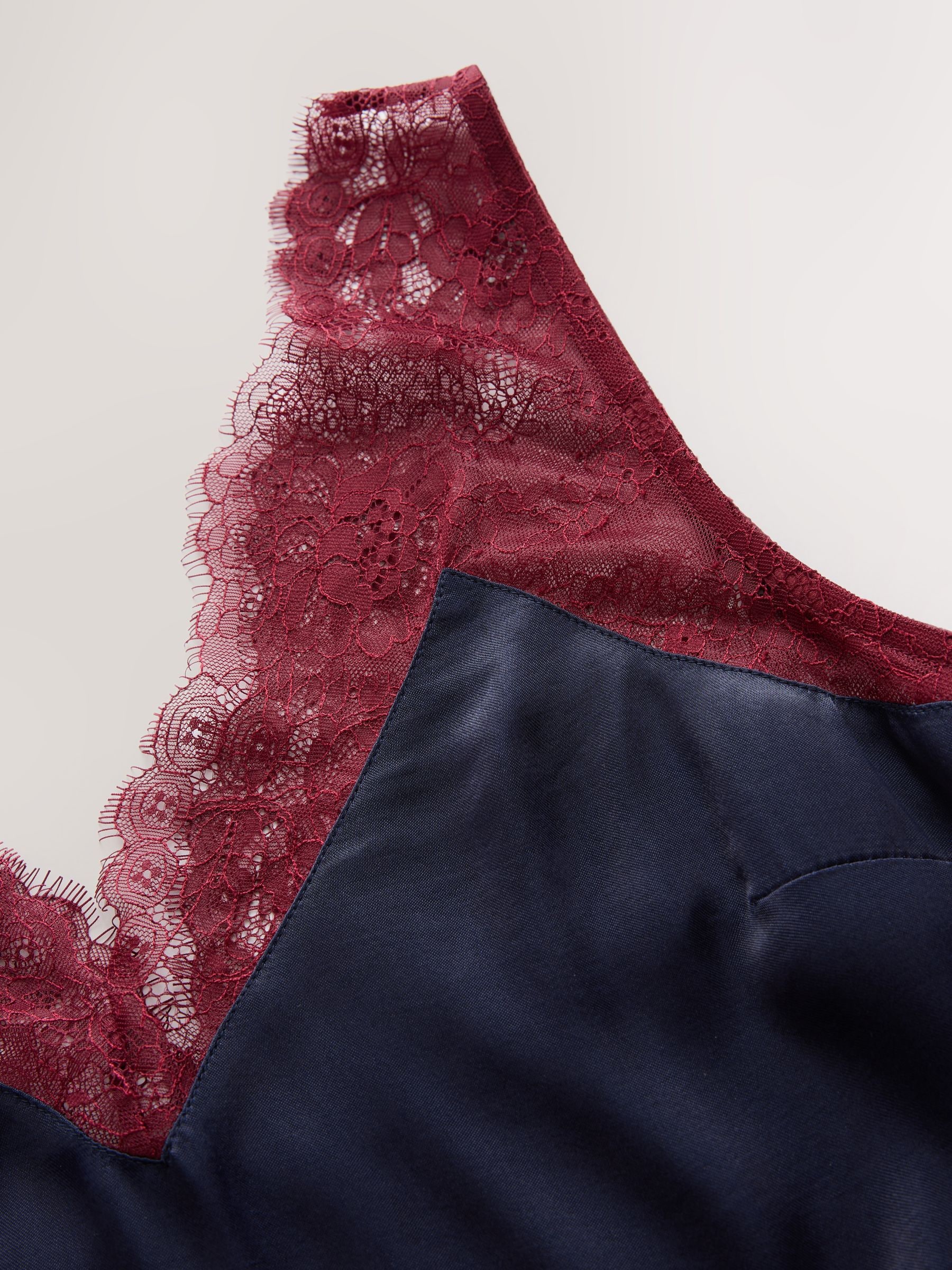 トップス MA deshabilles tops Buy Navy/Burgundy Lace Trim Satin Cami Top from Next USA