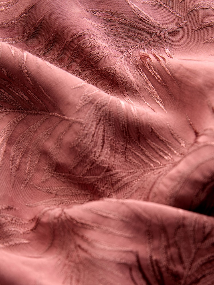 Rose Pink Sleeveless Jacquard Asymmetric Tie Shoulder Top - Image 8 of 8