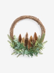 Neutral Brush Tree Christmas Wreath - Image 4 of 4