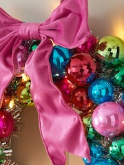 Bright Lit Bauble Christmas Wreath - Image 3 of 4