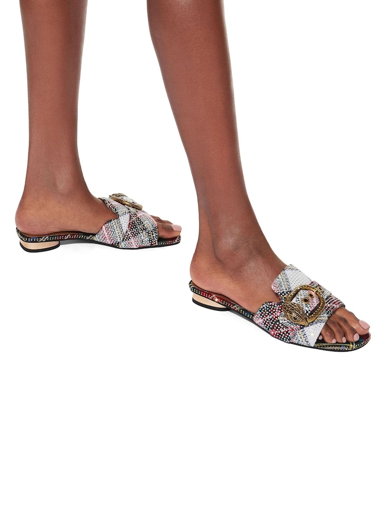 Kurt Geiger London Pink Mayfair Flat Sandal Shoes - Image 1 of 5