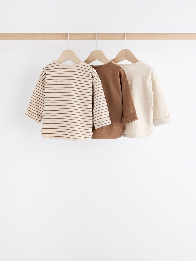 Neutral Milk Club Long Sleeve Baby 100% Cotton T-Shirts 3 Pack (0mths-2yrs) - Image 2 of 11