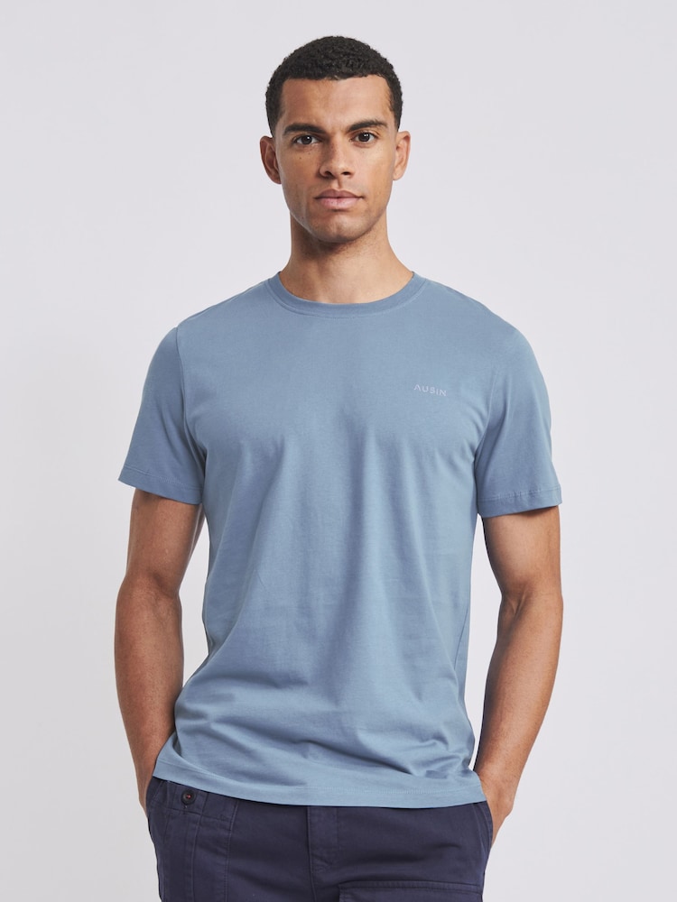 Aubin Askern Blue 100% Cotton T-Shirt - Image 1 of 1