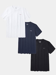 Aubin White/Black/Navy Hemingbrough 100% Cotton T-Shirts 3 Pack - Image 1 of 1