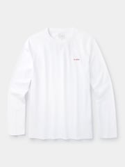 Aubin White Camblesforth Long Sleeve 100% Cotton T-Shirt - Изображение 2 из 2
