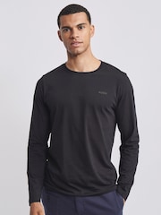 Aubin Black Camblesforth Long Sleeve 100% Cotton T-Shirt - Image 1 of 2