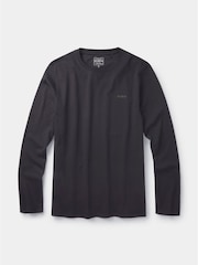 Aubin Black Camblesforth Long Sleeve 100% Cotton T-Shirt - Image 2 of 2