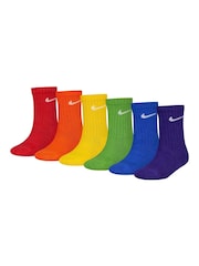 Nike Multi Little Kids Performance Crew Socks 6 Pack - Image 1 of 11